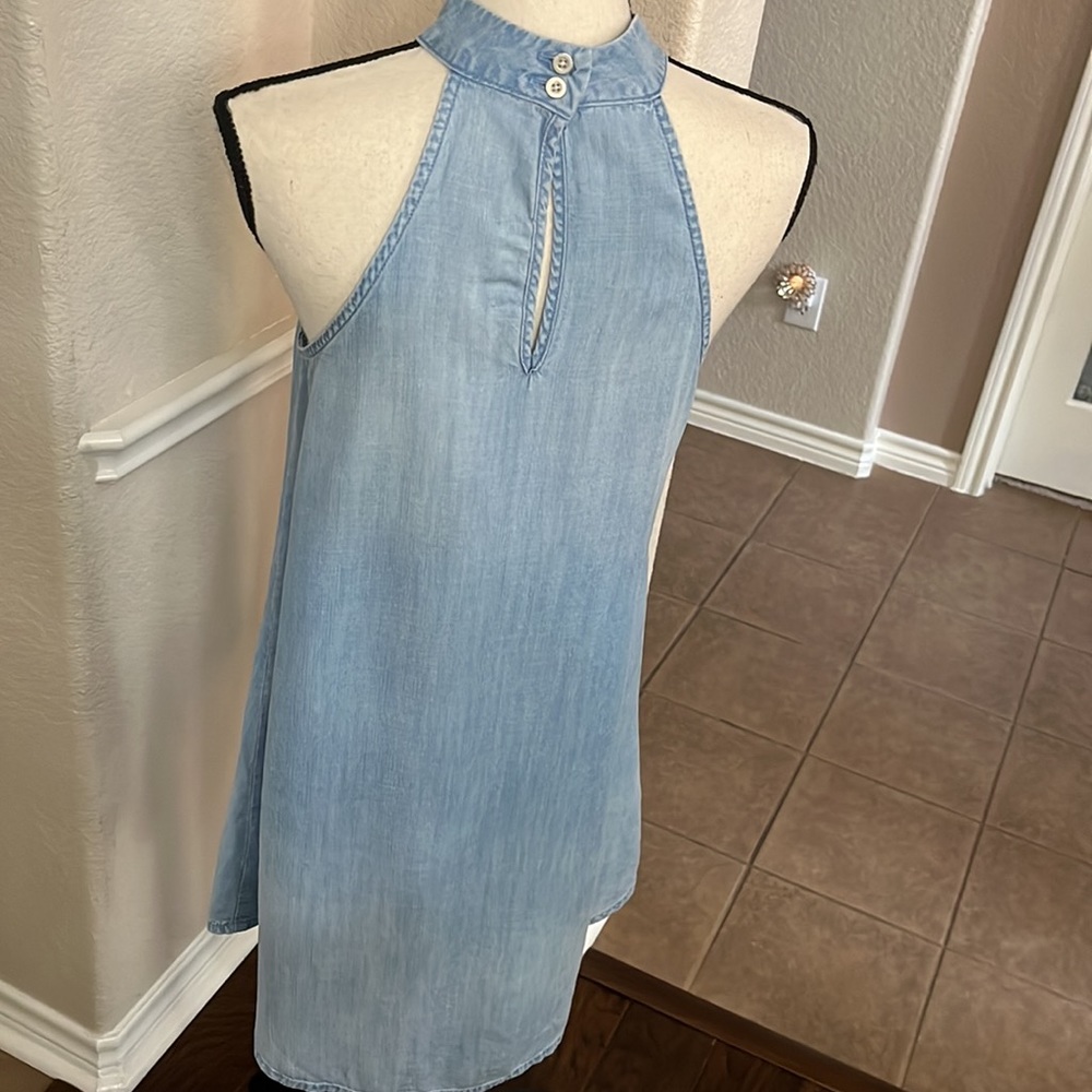 Anthropologie, Cloth and Stone chambray halter denim jean dress Size XS - Picture 5 of 17